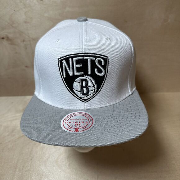 NWT Brooklyn Nets NBA Mitchell & Ness Adjustable Snapback Hat Cap Two-Tone - Picture 1 of 7